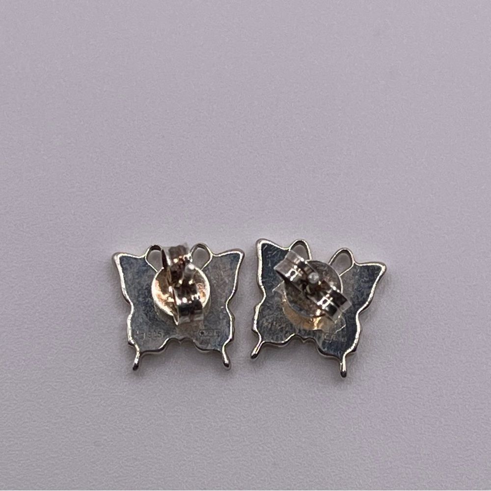 GUCCI Authentic Butterfly "Made in Italy" Logo 925 Sterling Silver Earrings - Picture 7 of 14